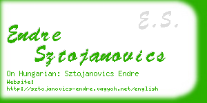 endre sztojanovics business card